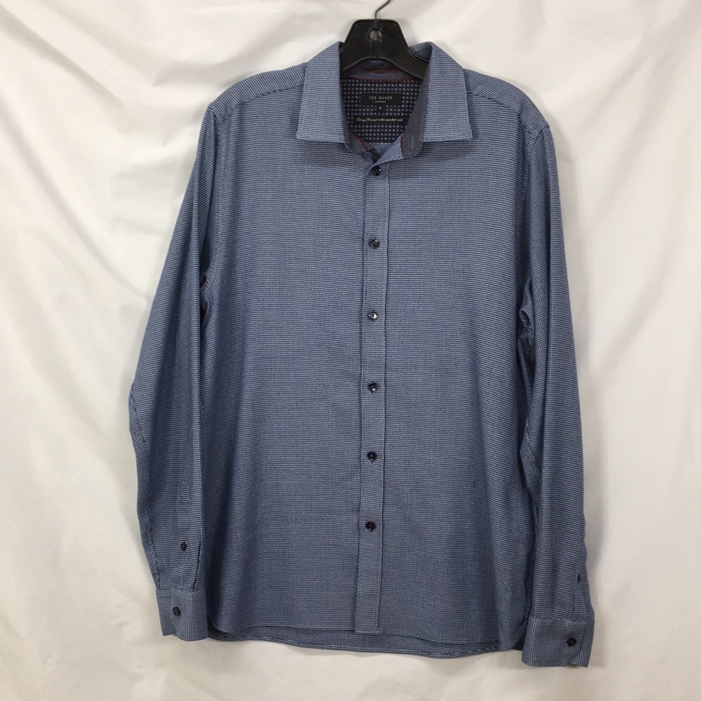 Ted Baker London Long Sleeve Button Down Shirt Size 4 (L) Like-NEW Condition